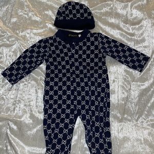 Baby Gucci GG onesie Navy